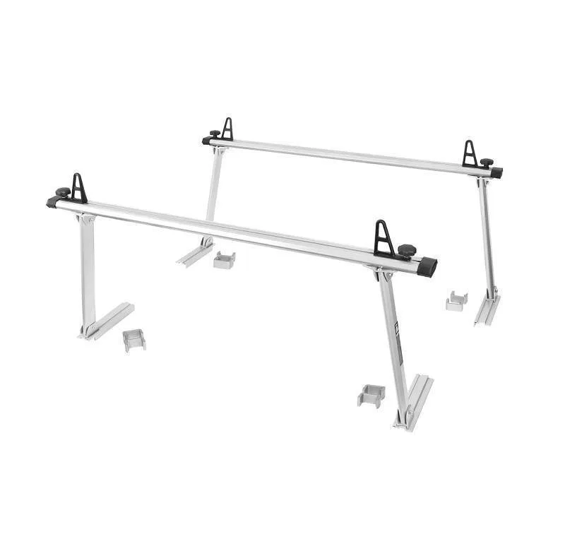 WHATRS – BLACK HORSE Ladder Rack, 800 Pound Capacity Clamps To Bed Side Silver Aluminum